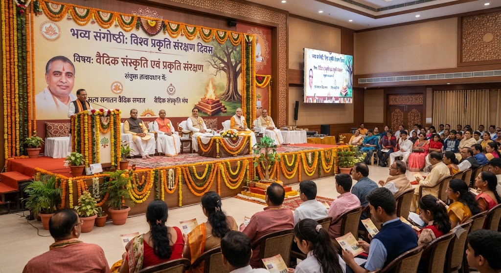 Grand Symposium Organized on World Nature Conservation Day Under the Joint Auspices of Satya Sanatan Vedic Samaj and Vedic Culture Forum; Environmental Conservation Highlighted as the Core Foundation of the Vedas