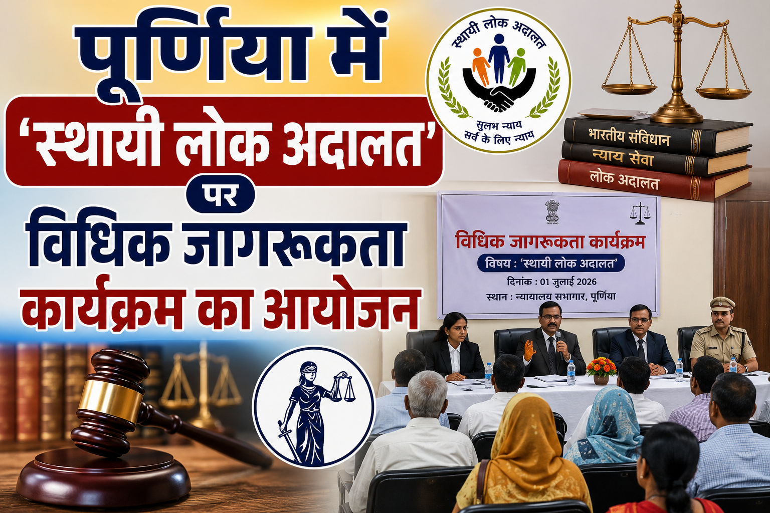 पूर्णिया में 'स्थायी लोक अदालत' पर विधिक जागरूकता कार्यक्रम का आयोजन