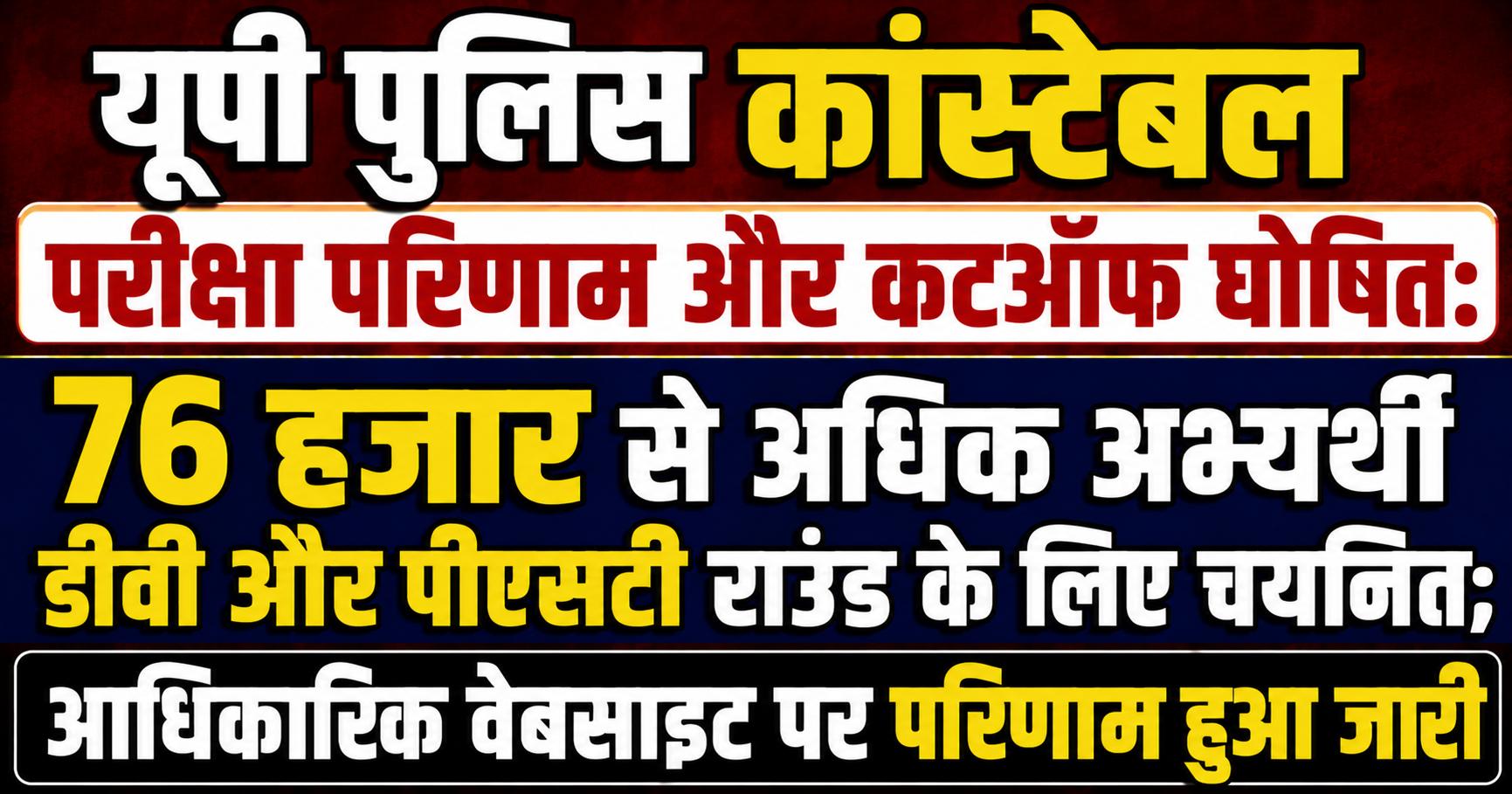 UP Police Constable Exam Result Along with Cut-Off Released; Over 76 Thousand Candidates Selected for Next DV and PST Round on Official Website