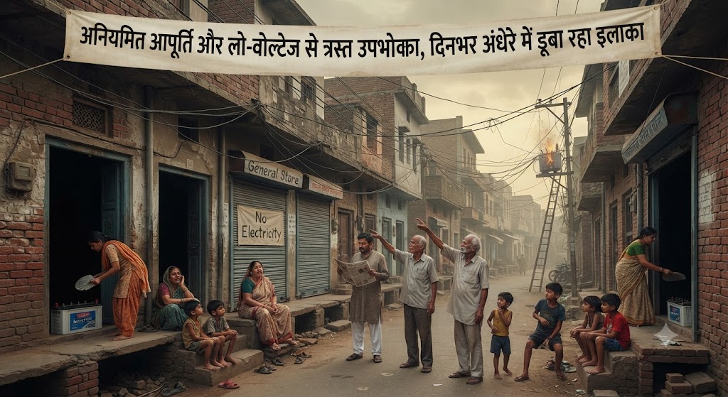 अनियमित आपूर्ति और लो-वोल्टेज से त्रस्त उपभोक्ता, दिनभर अंधेरे में डूबा रहा इलाका