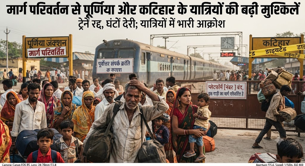 मार्ग परिवर्तन से पूर्णिया और कटिहार के यात्रियों की बढ़ी मुश्किलें; बढ़ा हुआ किराया और अतिरिक्त समय बना जी का जंजाल, आम जनता त्रस्त
