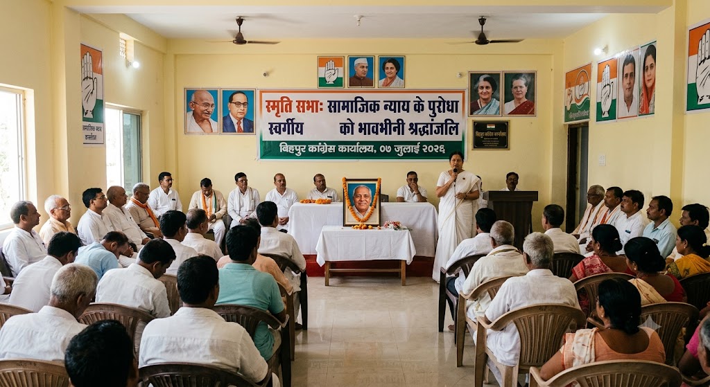 बिहपुर कांग्रेस कार्यालय में आयोजित स्मृति सभा में सामाजिक न्याय के पुरोधा को याद किया गया