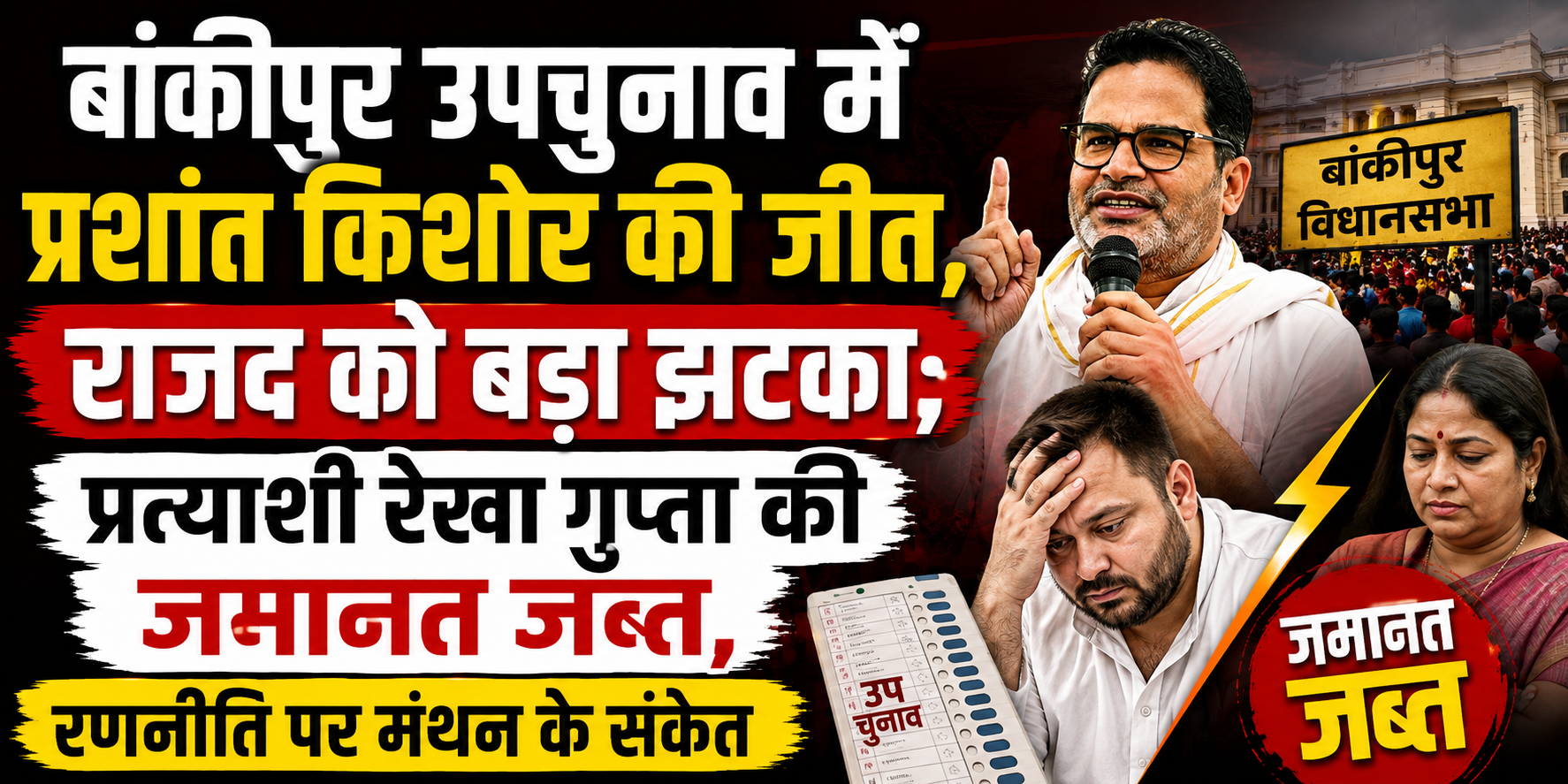 बांकीपुर उपचुनाव में प्रशांत किशोर की जीत, राजद को बड़ा झटका; प्रत्याशी रेखा गुप्ता की जमानत जब्त, रणनीति पर मंथन के संकेत