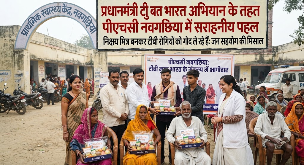Commendable Initiative at PHC Naugachia Under Pradhan Mantri TB Mukt Bharat Abhiyan; Nikshay Mitras and Doctors Distribute Nutritional Support Kits to Six TB Patients, Pray for Their Health Recovery