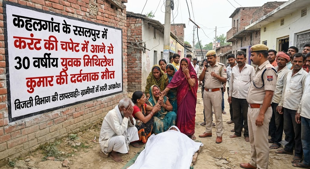 30-Year-Old Mithilesh Kumar Dies After Being Shocked by Electric Current in Rasulpur, Kahalgaon; Accident Occurs While Joining Motor Wire at Home, Chaos and Mourning Among Relatives