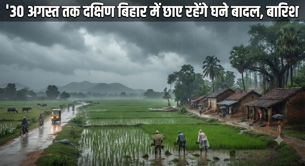 Dense Clouds to Cover South Bihar Until August 30, Rain Expected Strong Winds and Thunderstorms Likely at Some Places; Tuesday’s Maximum Temperature Recorded at 32.1°C