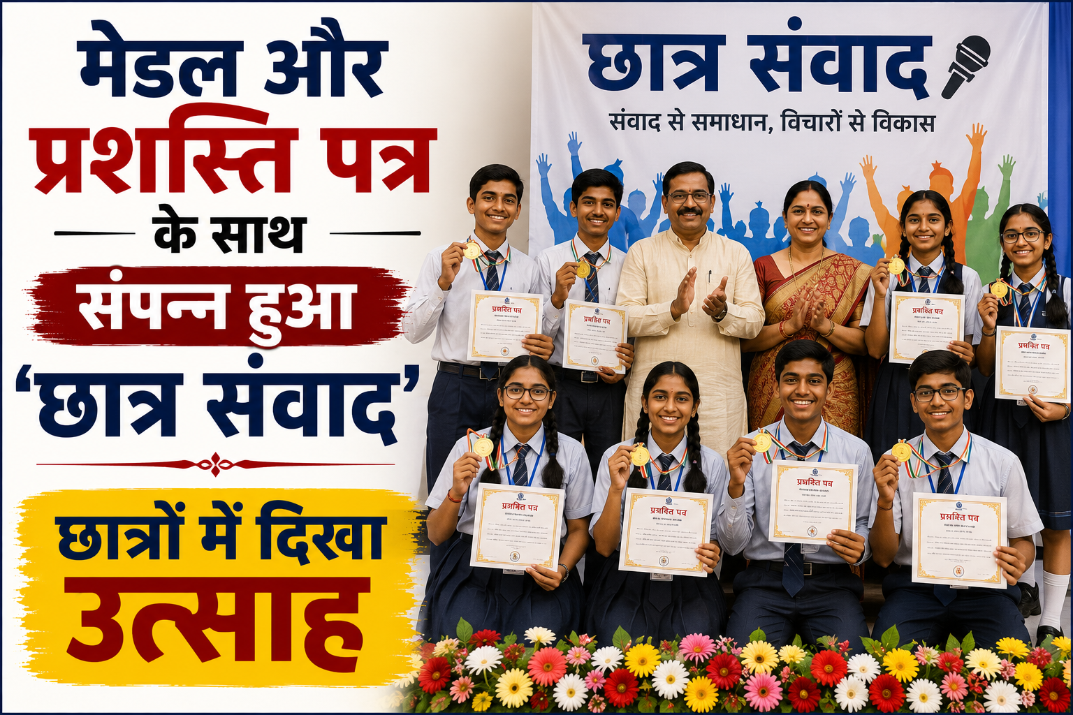 मेडल और प्रशस्ति पत्र के साथ संपन्न हुआ 'छात्र संवाद', छात्रों में दिखा उत्साह
