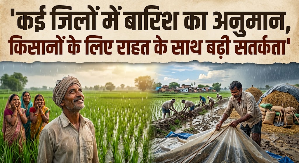 कई जिलों में बारिश का अनुमान, किसानों के लिए राहत के साथ बढ़ी सतर्कता
