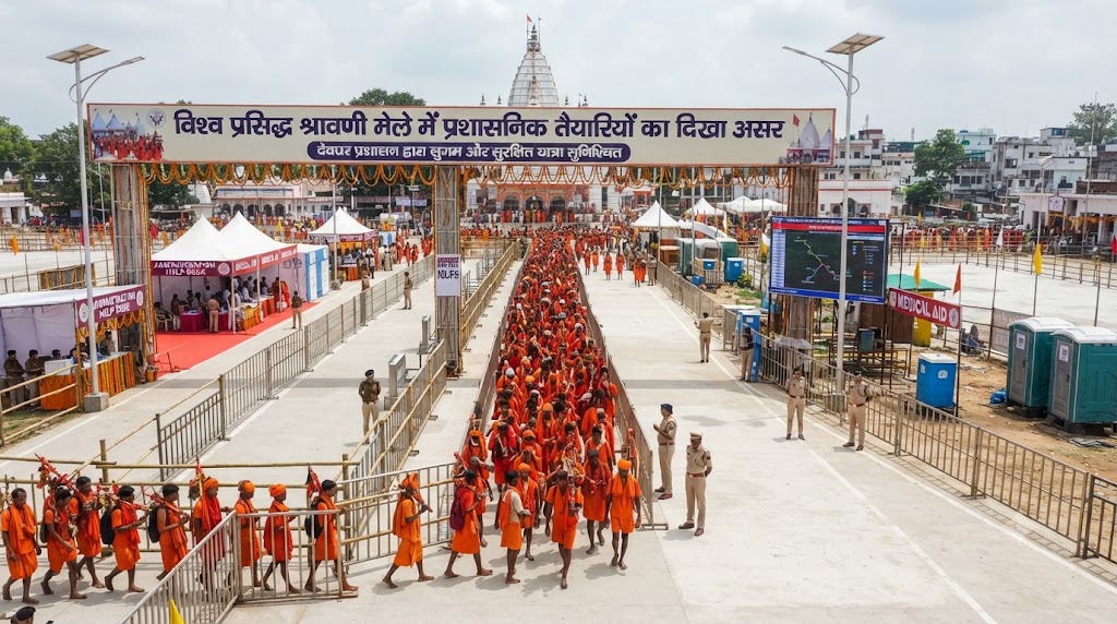 विश्व प्रसिद्ध श्रावणी मेले में प्रशासनिक तैयारियों का दिखा असर; सुल्तानगंज के नमामि गंगे घाट पर उमड़ी शिवभक्तों की भारी भीड़, कांवरियों को मिल रही हैं उच्चस्तरीय सुविधाएं