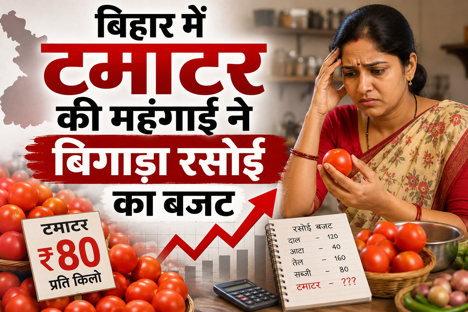 बिहार में टमाटर की महंगाई ने बिगाड़ा रसोई का बजट: भागलपुर में रिकॉर्ड स्तर पर कीमतें, मानसून की दस्तक से आपूर्ति प्रभावित