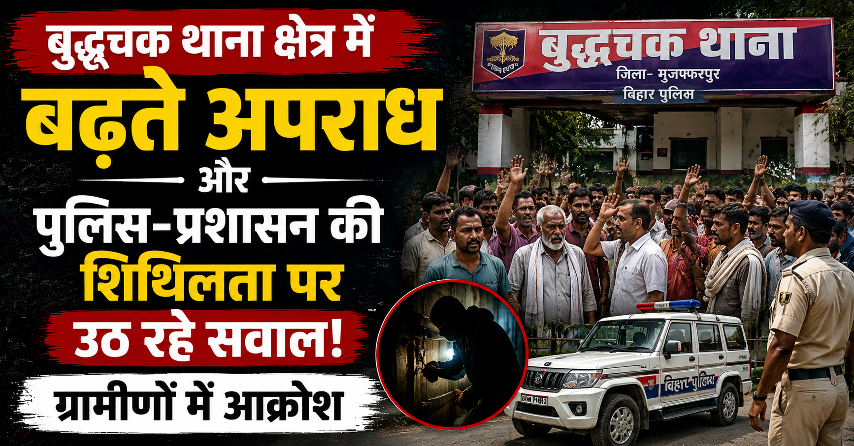 बुद्धूचक थाना क्षेत्र में बढ़ते अपराध और पुलिस-प्रशासन की शिथिलता पर उठ रहे सवाल; ग्रामीणों में आक्रोश