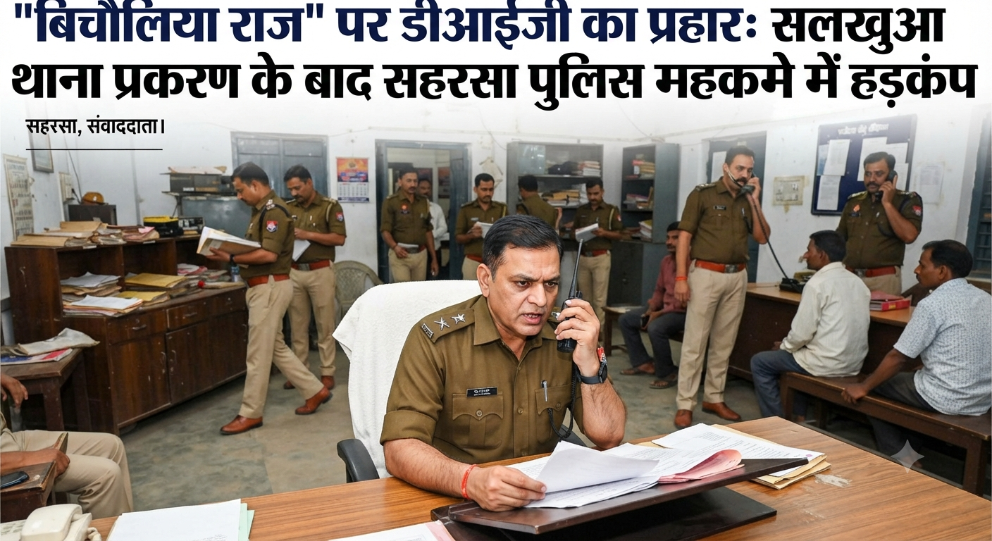 'बिचौलिया राज' पर डीआईजी का प्रहार: सलखुआ थाना प्रकरण के बाद सहरसा पुलिस महकमे में हड़कंप  सहरसा, संवाददाता।