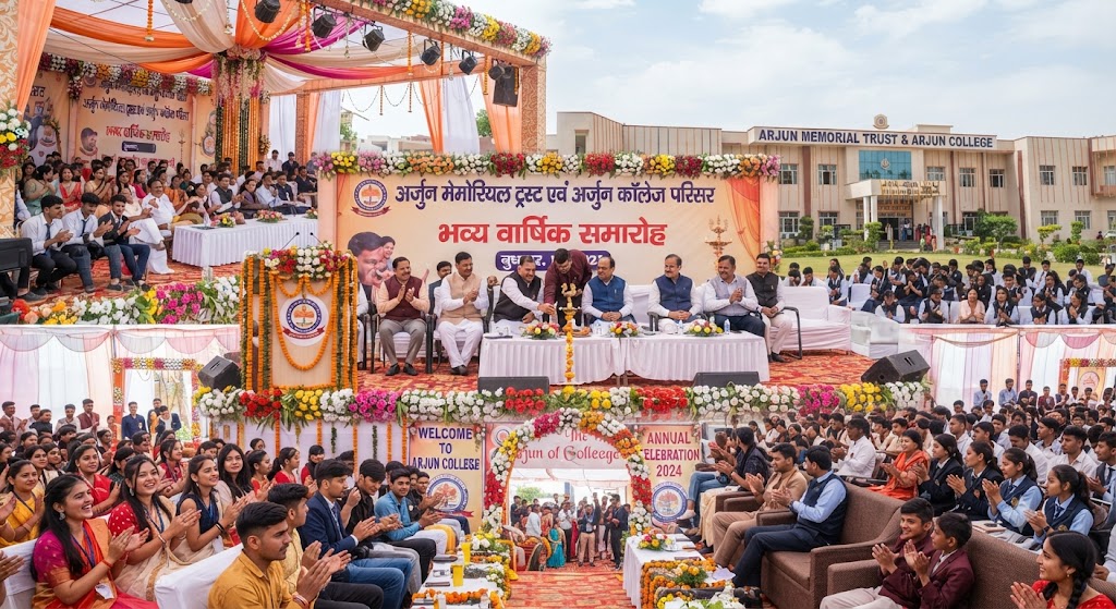 अर्जुन मेमोरियल ट्रस्ट एवं अर्जुन कॉलेज परिसर में बुधवार को आयोजित हुआ भव्य कार्यक्रम; शिक्षा, समाज सुधार और युवाओं के सशक्तिकरण पर वक्ताओं ने दिए विचार, उमड़ी भारी भीड़