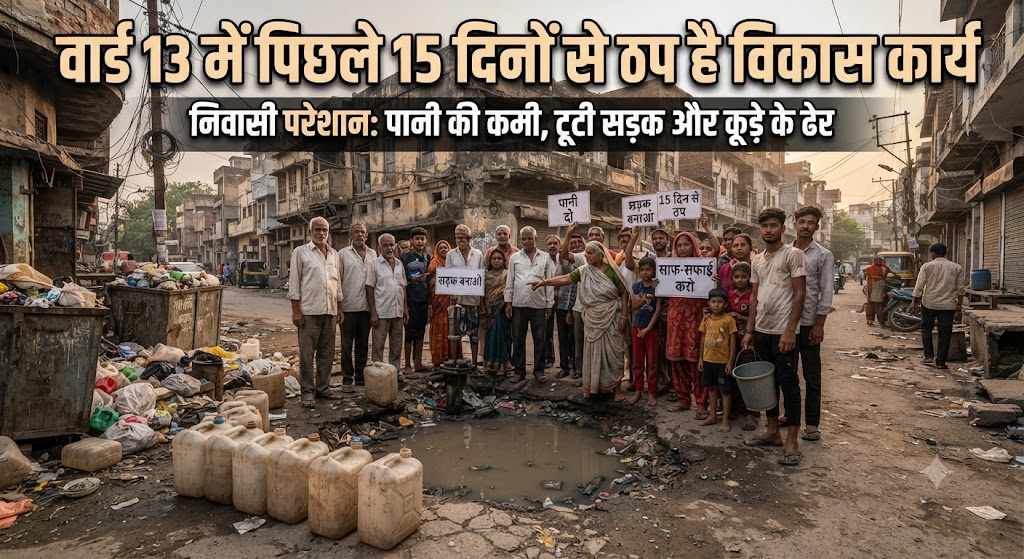 वार्ड 13 में पिछले 15 दिनों से ठप है नल-जल योजना, कम वोल्टेज का बहाना बना रहे पंप चालक से त्रस्त ग्रामीण