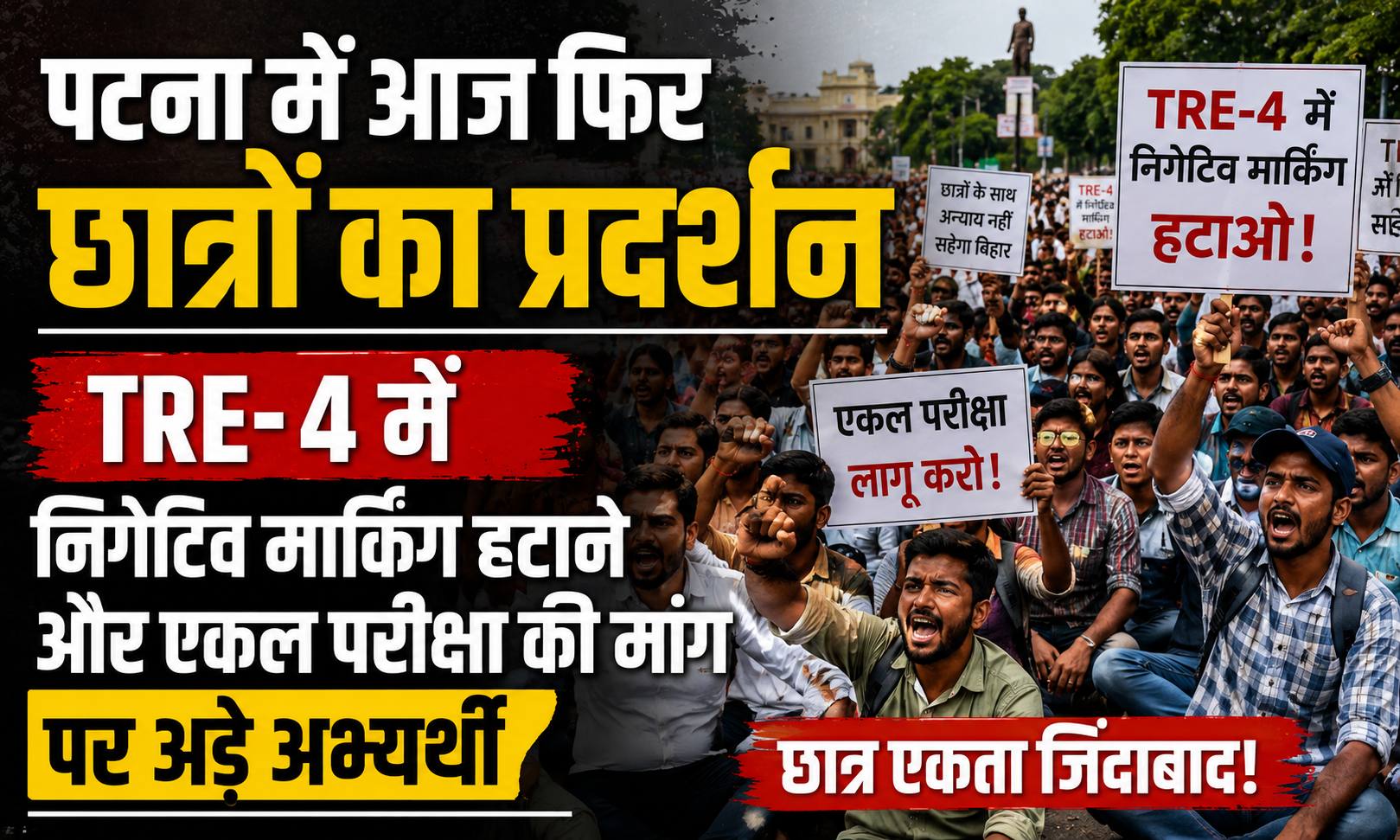 Candidates Demand Removal of Negative Marking and Single-Stage TRE-4 Examination