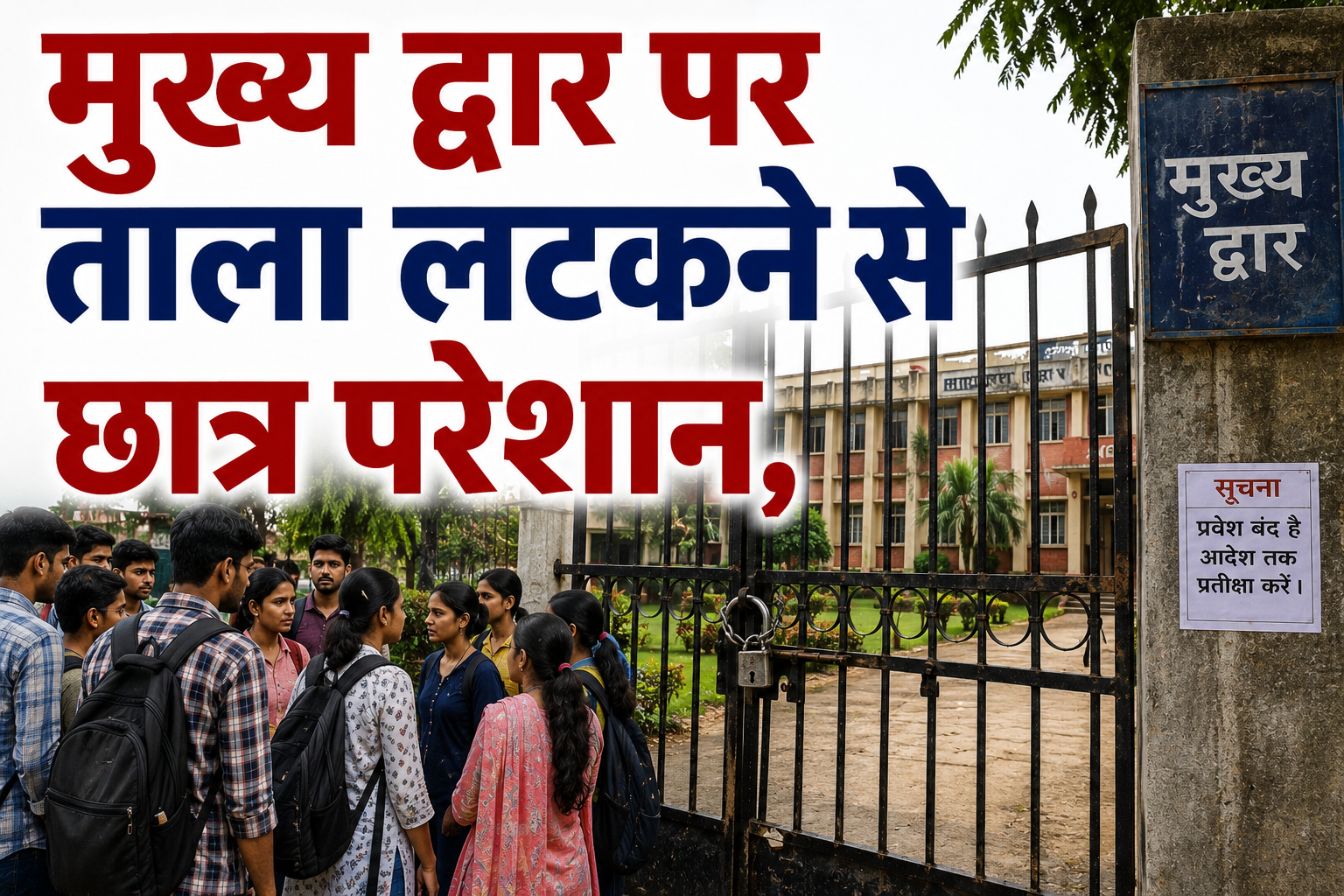 मुख्य द्वार पर ताला लटकने से छात्र परेशान, अवैध कब्जे की कोशिश से उपजा विवाद