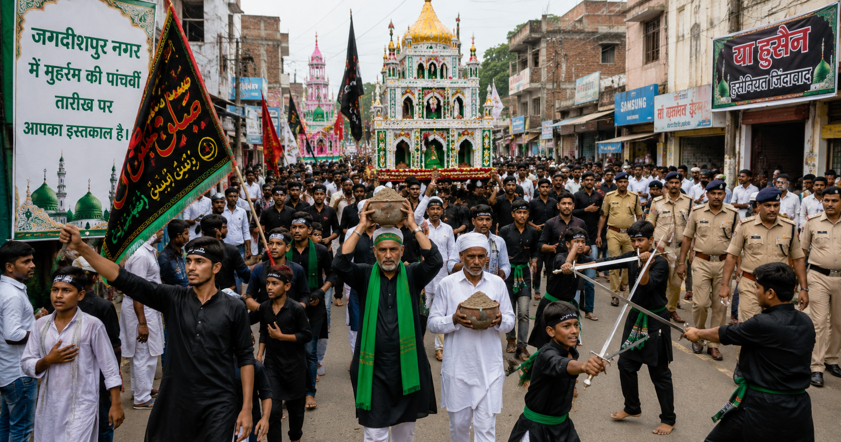 जगदीशपुर में अकीदत और परंपरा के साथ संपन्न मुहर्रम की पांचवीं तारीख: मिट्टी की रस्म और अखाड़े के प्रदर्शन ने जीता सबका दिल