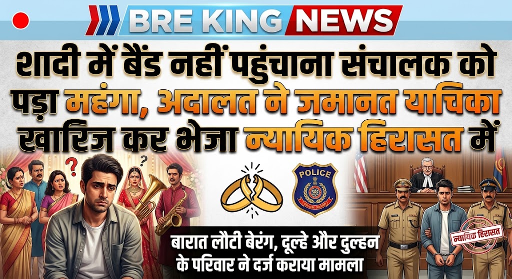 शादी में बैंड नहीं पहुंचाना संचालक को पड़ा महंगा, अदालत ने जमानत याचिका खारिज कर भेजा न्यायिक हिरासत में