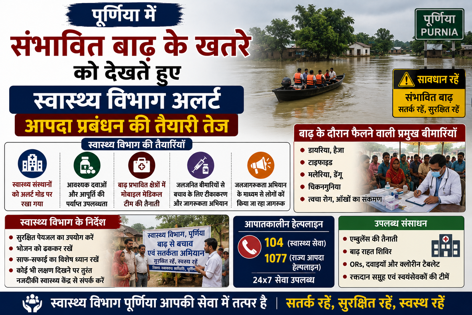 Health Department on High Alert in Purnia Amidst Potential Flood Threat: Disaster Management Preparations Intensified