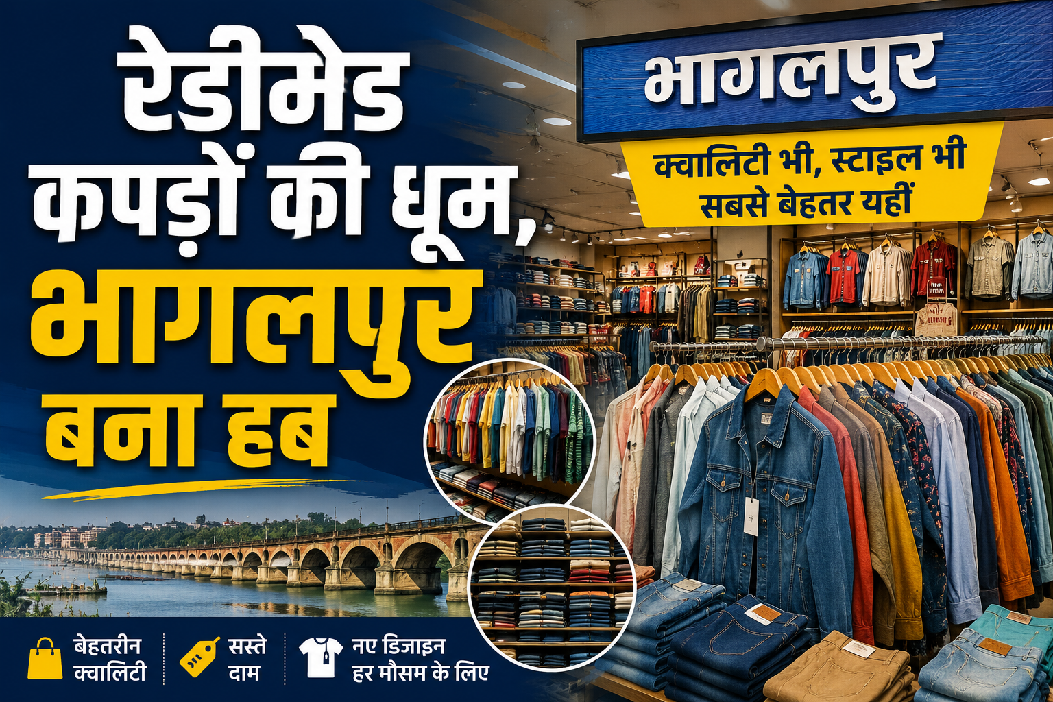 रेडीमेड कपड़ों की धूम, भागलपुर बना हब