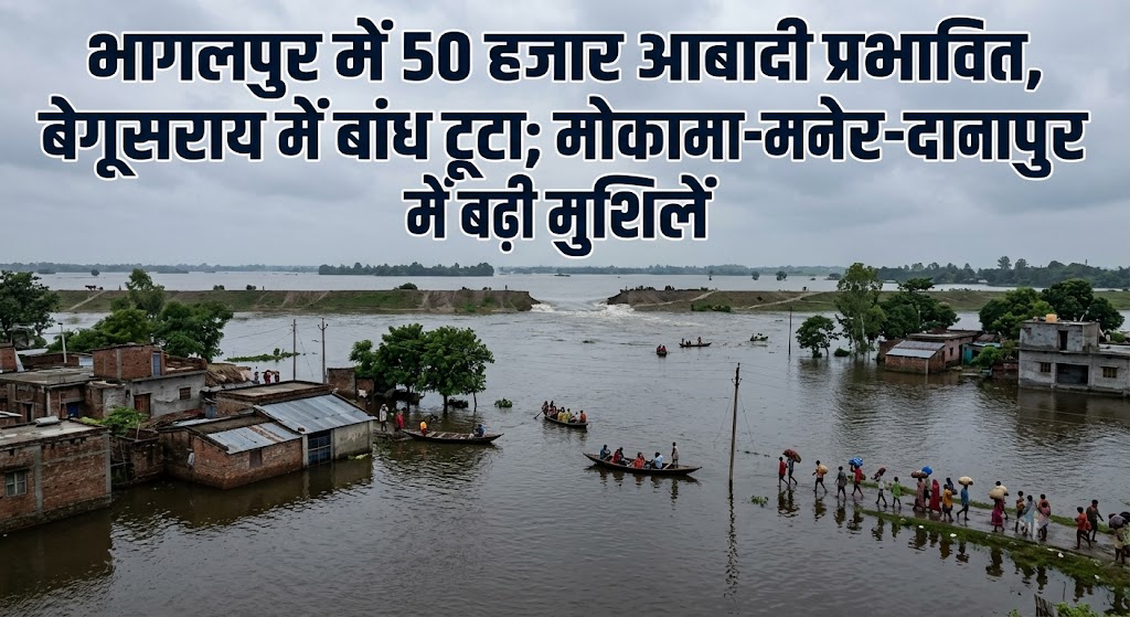 50,000 People Affected in Bhagalpur, Embankment Breached in Begusarai; Mokama, Maner and Danapur Diara Areas in Trouble