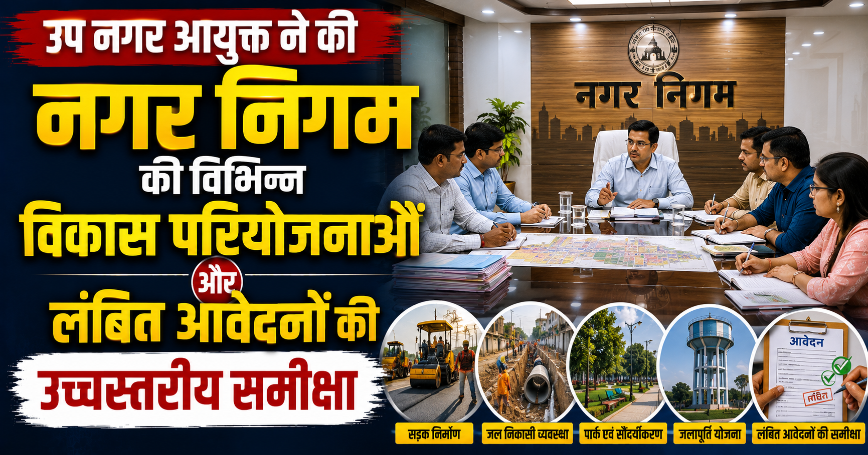 उप नगर आयुक्त ने की नगर निगम की विभिन्न विकास परियोजनाओं और लंबित आवेदनों की उच्चस्तरीय समीक्षा; जनता से जुड़ी फाइलों के त्वरित निष्पादन के दिए कड़े निर्देश