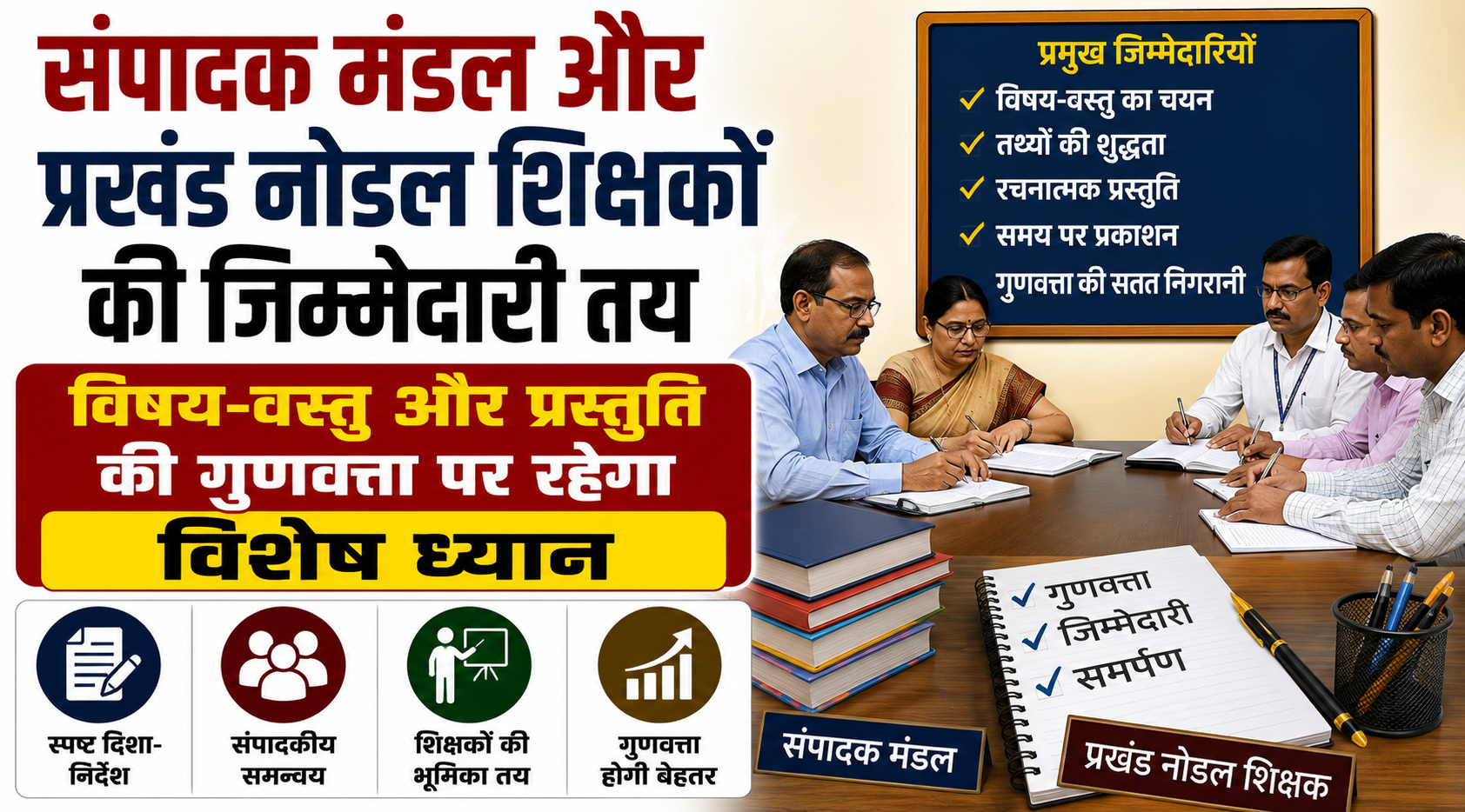 संपादक मंडल और प्रखंड नोडल शिक्षकों की जिम्मेदारी तय, विषय-वस्तु और प्रस्तुति की गुणवत्ता पर रहेगा विशेष ध्यान