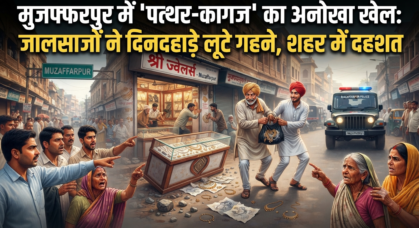 मुजफ्फरपुर में 'पत्थर-कागज' का अनोखा खेल: जालसाजों ने दिनदहाड़े लूटे गहने, शहर में दहशत
