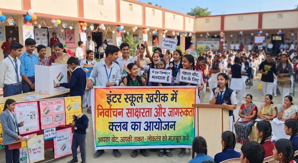इंटर स्कूल खरीक में निर्वाचन साक्षरता और जागरूकता क्लब का हुआ आयोजन; छात्र-छात्राओं को मतदान के अधिकार और लोकतांत्रिक मूल्यों के प्रति किया गया जागरूक
