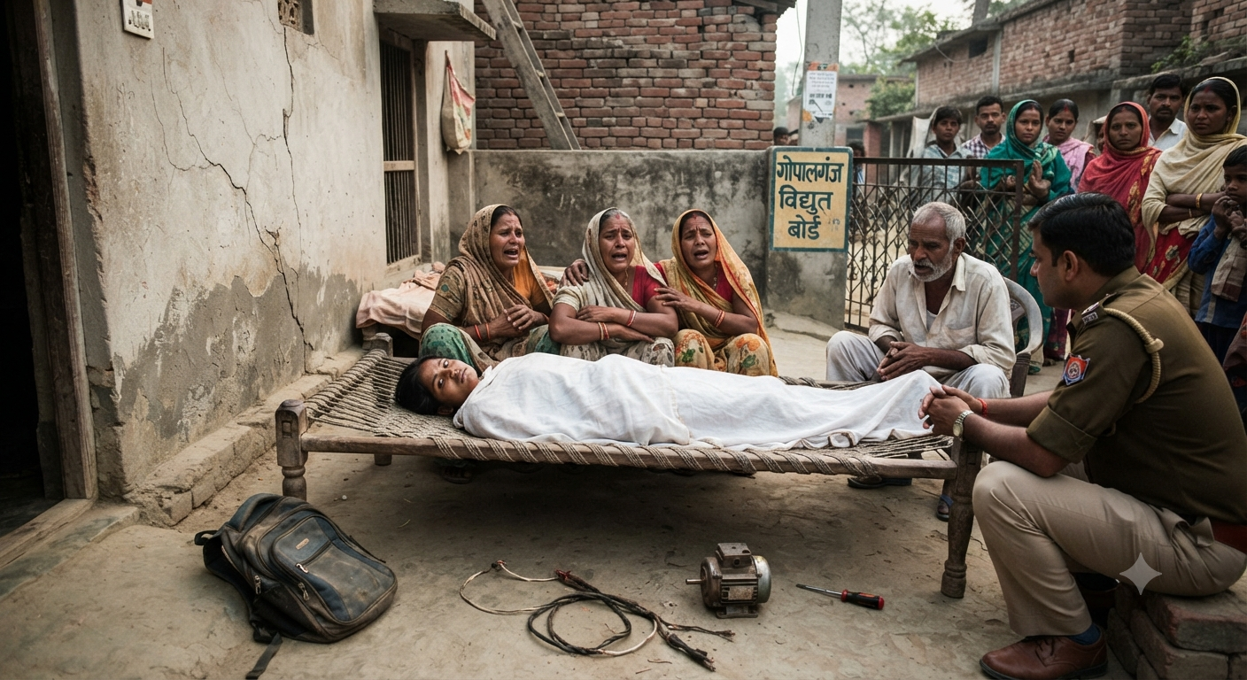 गोपालगंज में असामयिक काल का ग्रास बना युवक: मोटर का तार जोड़ते समय करंट लगने से 18 वर्षीय अंशु की मौत
