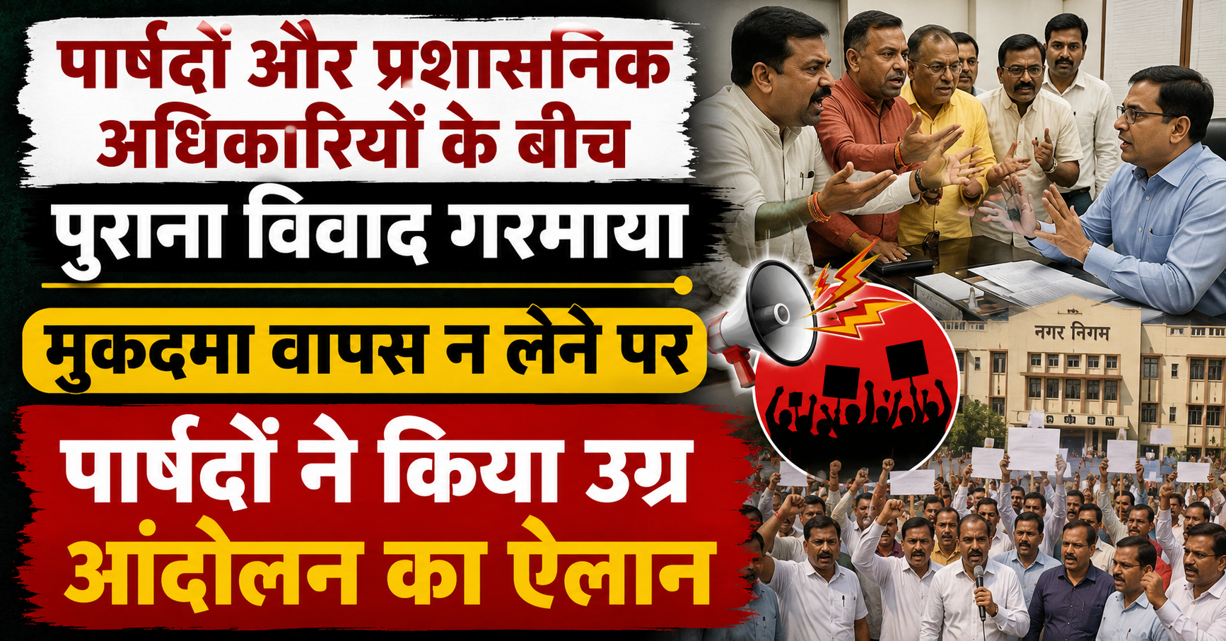 नगर निगम में फिर भड़का टकराव; पार्षदों और प्रशासनिक अधिकारियों के बीच पुराना विवाद गरमाया, मुकदमा वापस न लेने पर पार्षदों ने किया उग्र आंदोलन का ऐलान
