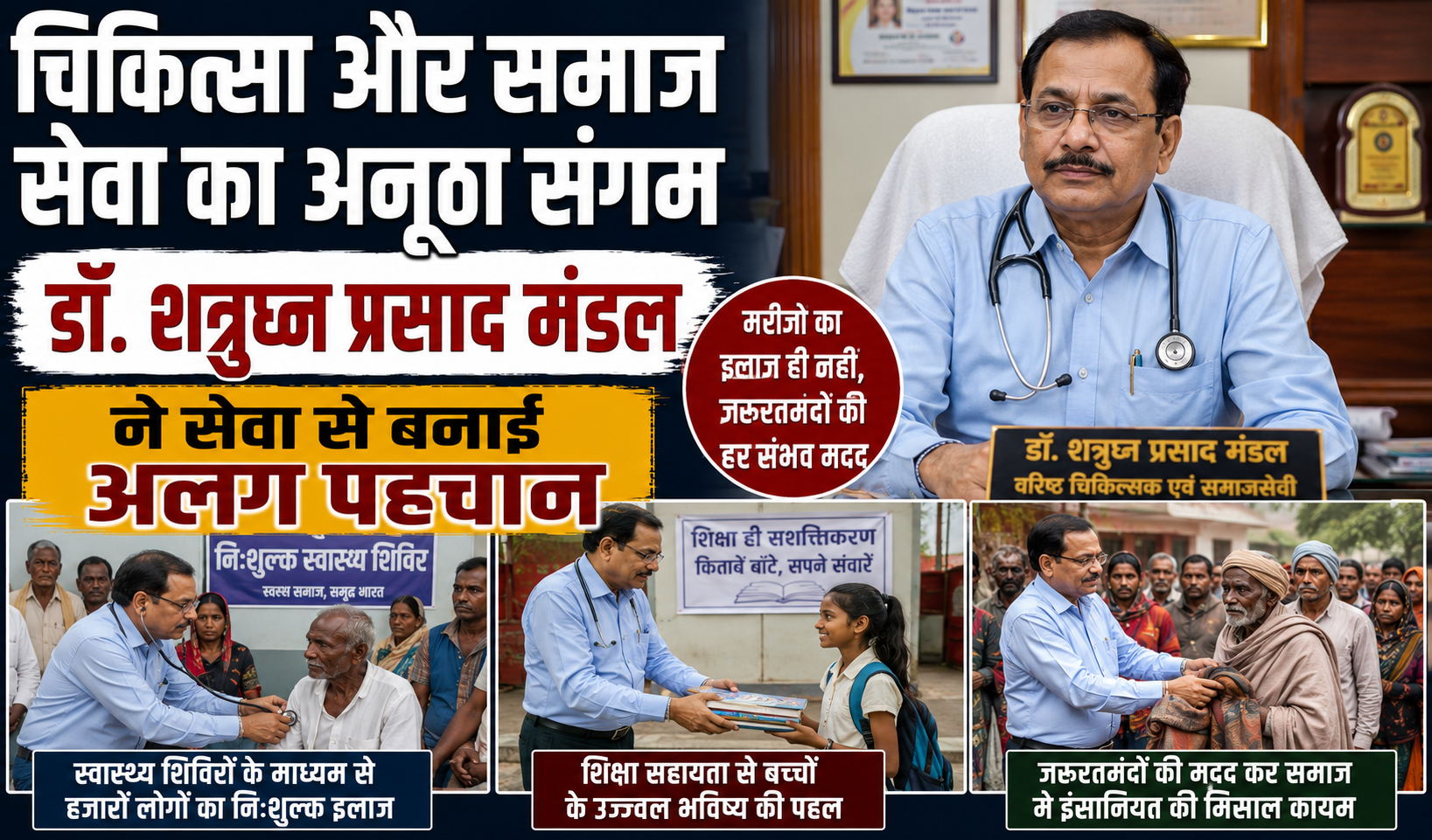 चिकित्सा और समाज सेवा का अनूठा संगम, डॉ. शत्रुघ्न प्रसाद मंडल ने सेवा से बनाई अलग पहचान