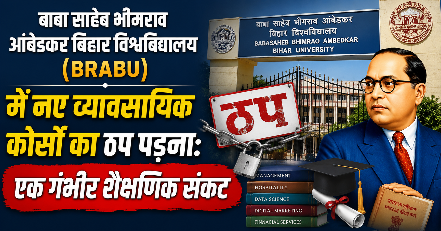 बाबा साहेब भीमराव आंबेडकर बिहार विश्वविद्यालय (BRABU) में नए व्यावसायिक कोर्सों का ठप पड़ना: एक गंभीर शैक्षणिक संकट
