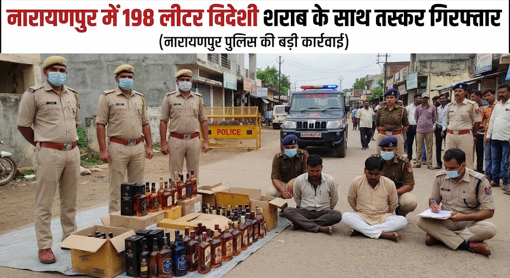 Smuggler Arrested in Narayanpur with 198 Litres of Foreign Liquor  Police Act on Tip-Off from Naugachhia, Accused Mohammad Umar from Dumka Arrested
