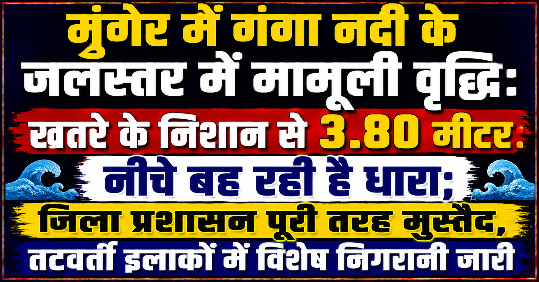 मुंगेर में गंगा नदी के जलस्तर में मामूली वृद्धि: खतरे के निशान से 3.80 मीटर नीचे बह रही है धारा; जिला प्रशासन पूरी तरह मुस्तैद, तटवर्ती इलाकों में विशेष निगरानी जारी
