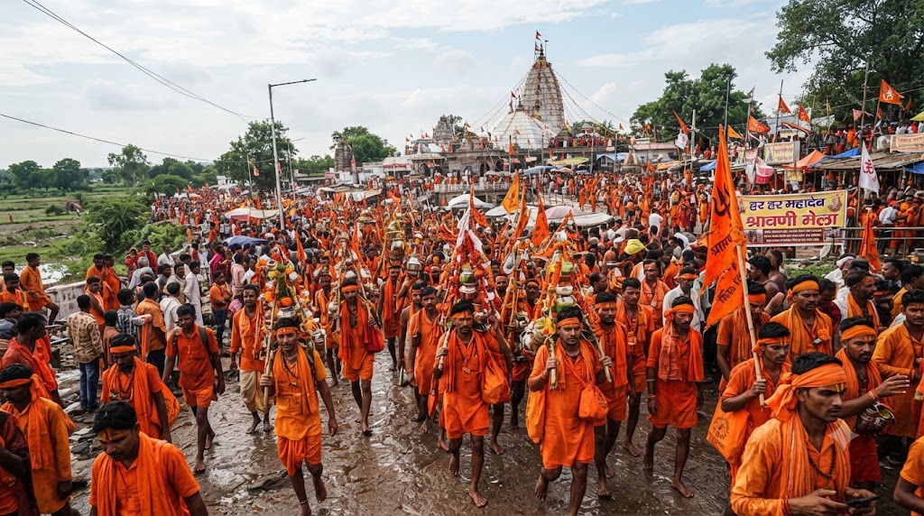 श्रावणी मेले में आस्था का अनूठा उफान सामान्य कांवरियों के साथ तेजी से बढ़ रही 'डाक बम' और 'दांडी बम' की संख्या, युवाओं में दिख रहा विशेष क्रेज