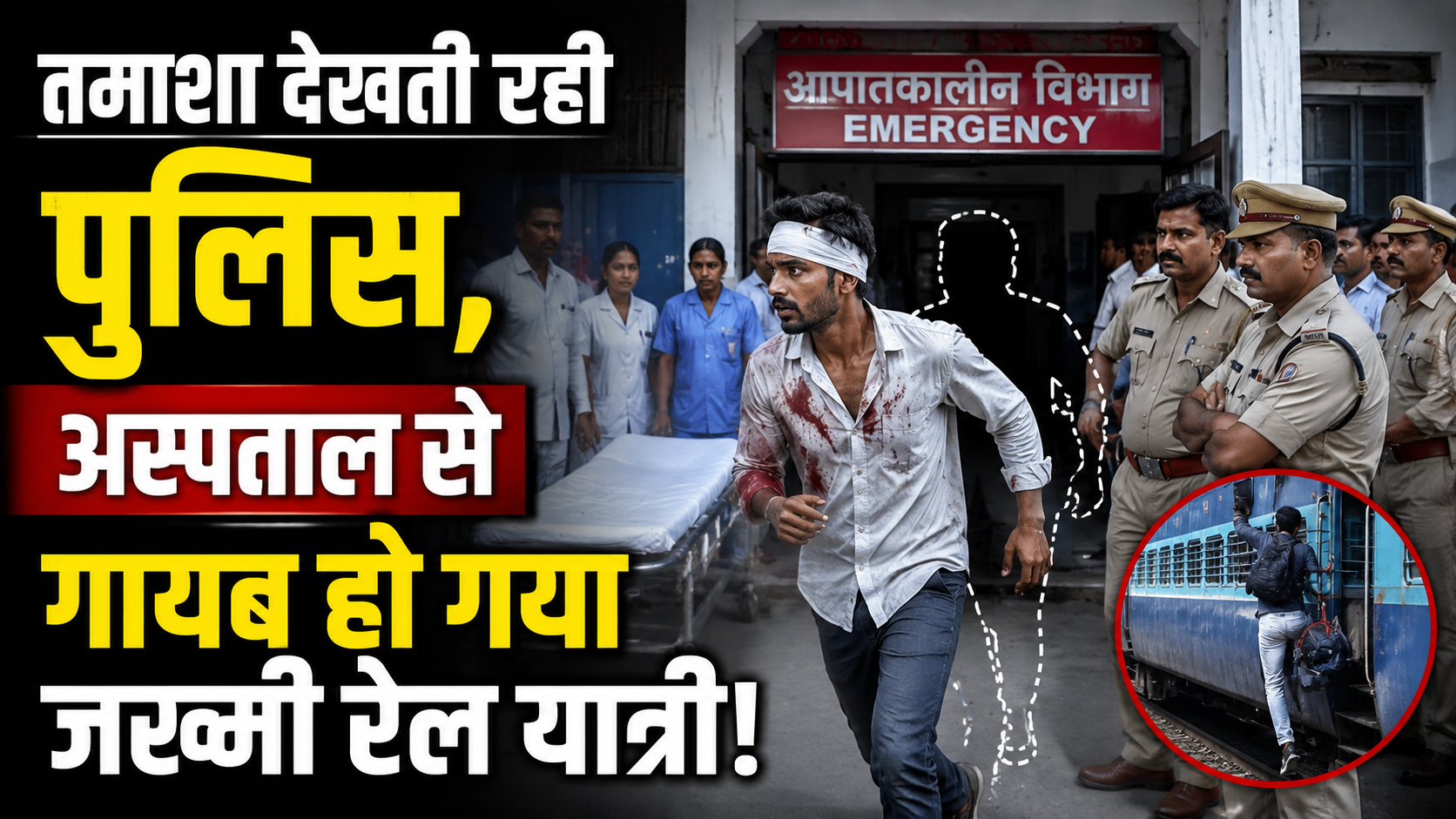तमाशा देखती रही पुलिस, अस्पताल से गायब हो गया जख्मी रेल यात्री!