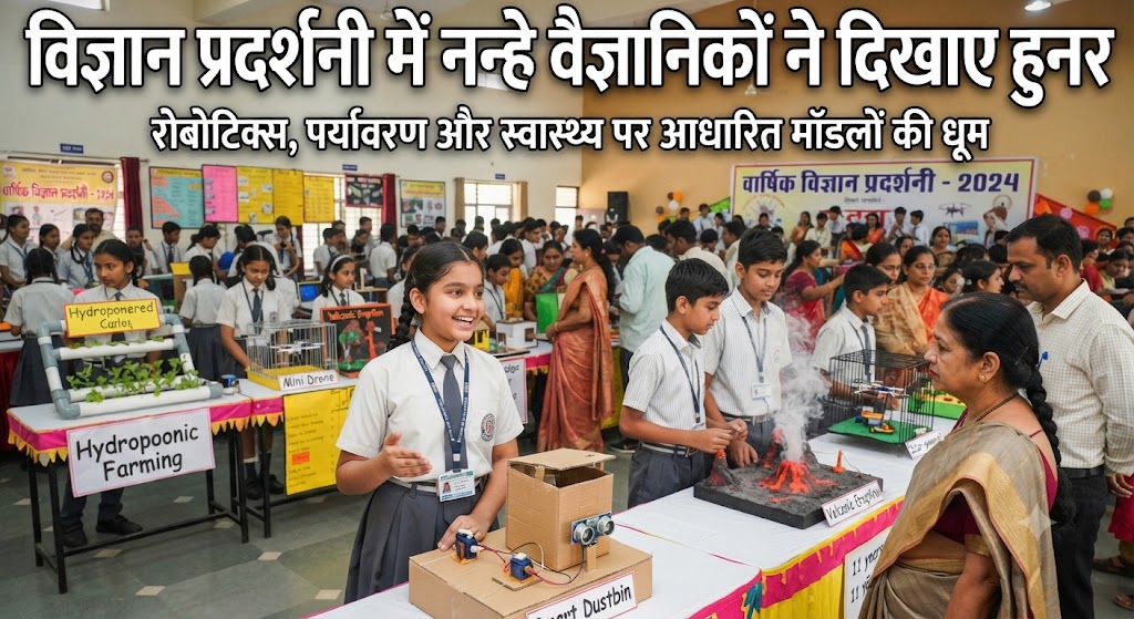 विज्ञान प्रदर्शनी में नन्हे वैज्ञानिकों ने दिखाए हुनर, भविष्य की नवीन तकनीकों के मॉडलों ने मोहा सबका मन