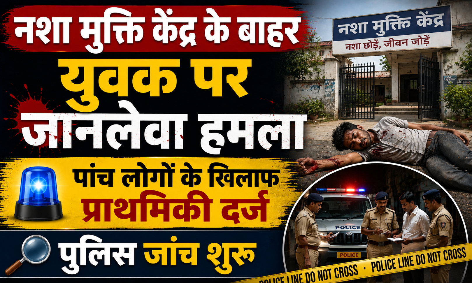 सहरसा के सदर थाना क्षेत्र में सनसनीखेज वारदात: नशा मुक्ति केंद्र के बाहर युवक पर जानलेवा हमला, पांच लोगों के खिलाफ प्राथमिकी दर्ज और पुलिस जांच शुरू