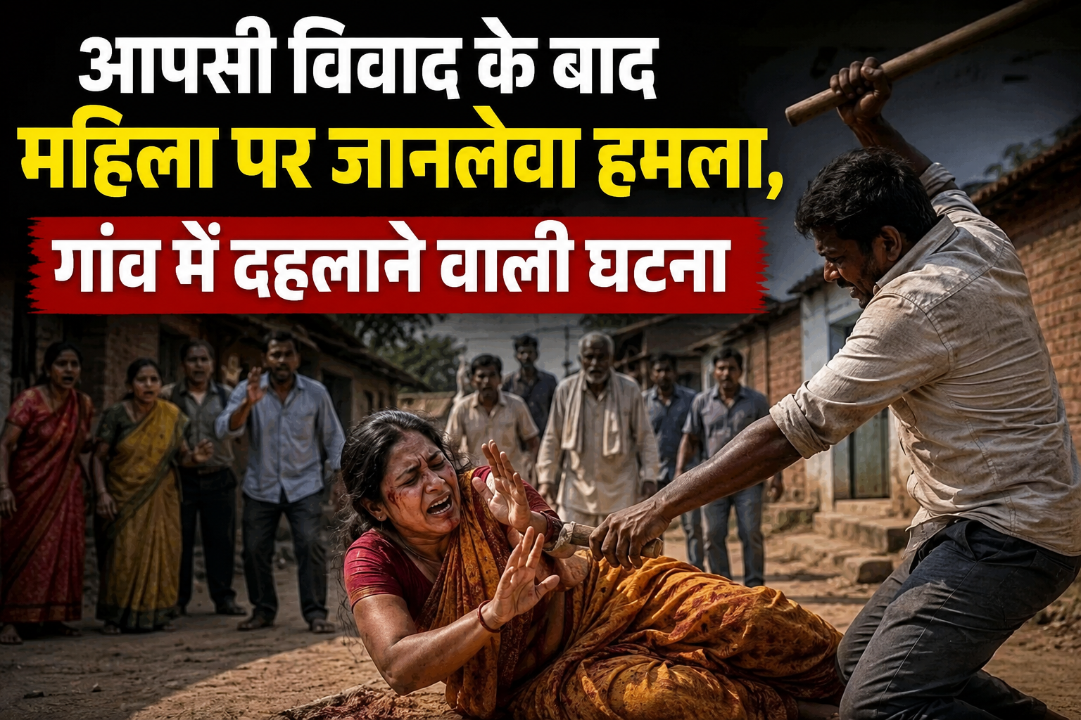 आपसी विवाद के बाद महिला पर जानलेवा हमला, गांव में दहलाने वाली घटना