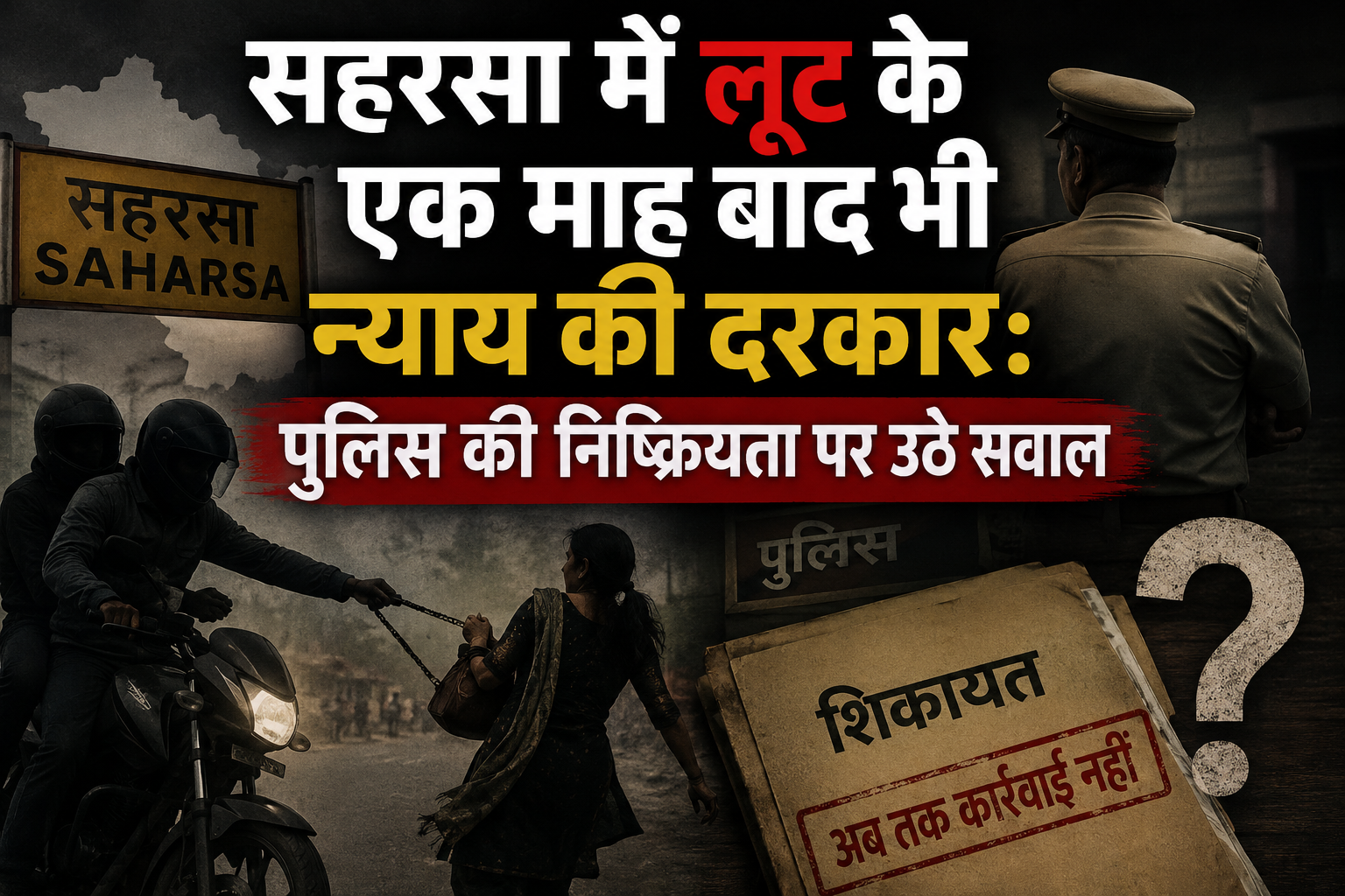 सहरसा में लूट के एक माह बाद भी न्याय की दरकार: पुलिस की निष्क्रियता पर उठे सवाल