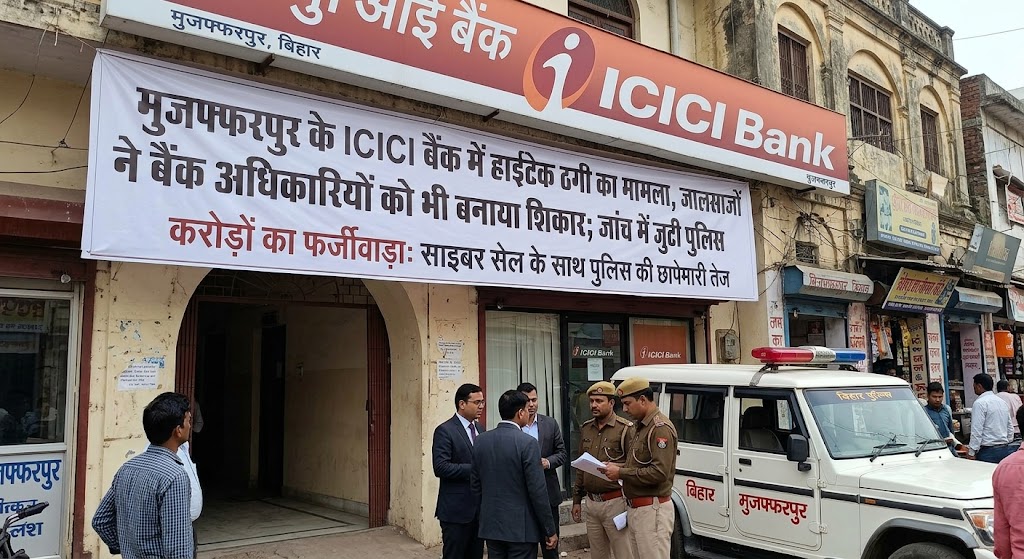 मुजफ्फरपुर के ICICI बैंक में हाईटेक ठगी का मामला, जालसाजों ने बैंक अधिकारियों को भी बनाया शिकार; जांच में जुटी पुलिस
