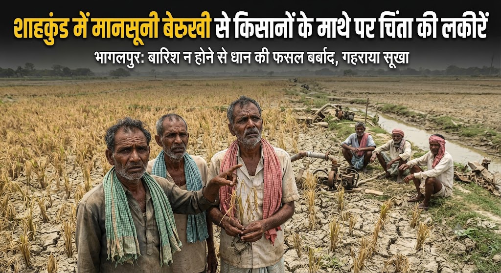 Lines of Concern on Farmers' Foreheads in Shahpur Due to Lack of Rain; Paddy Transplanting Lags Due to Severe Water Scarcity, Only 47 Percent Work Completed So Far, Dejected Annadatas Look to God for Solace