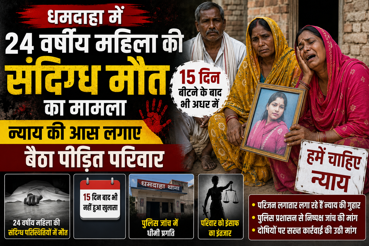 Suspicious Death Case of 24-Year-Old Woman in Dhamdaha Hangs in Limbo Even After 15 Days; Aggrieved Family Cries Out for Justice