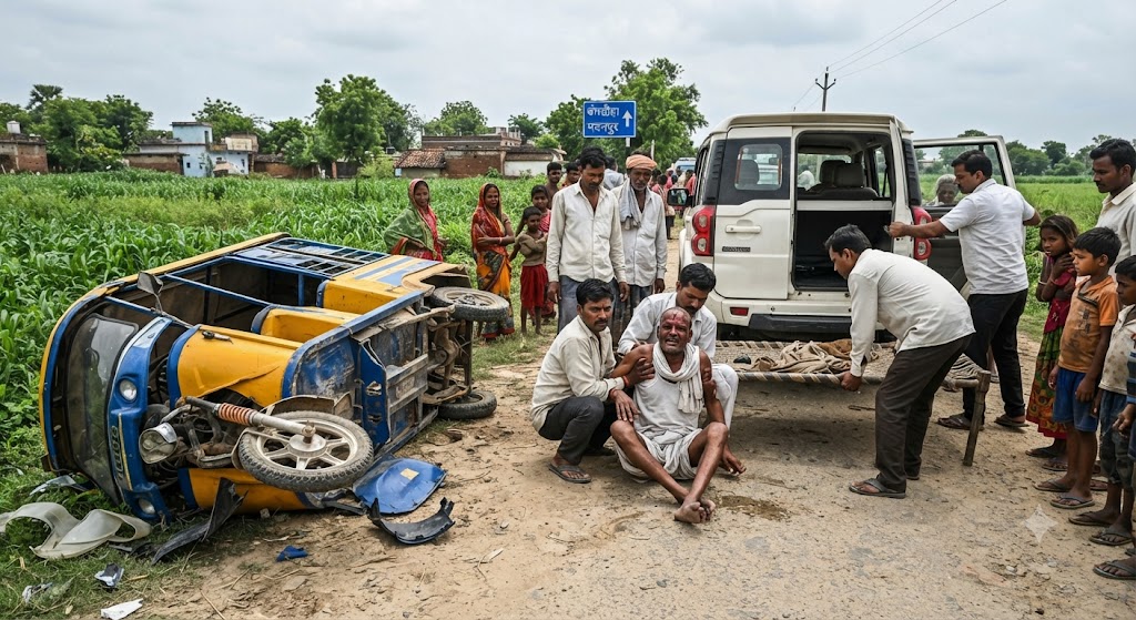 बंगडीहा गांव के पास अनियंत्रित होकर टोटो पलटने से चालक भाकुल मांझी गंभीर रूप से घायल, स्थानीय लोगों की मदद से निजी अस्पताल में भर्ती