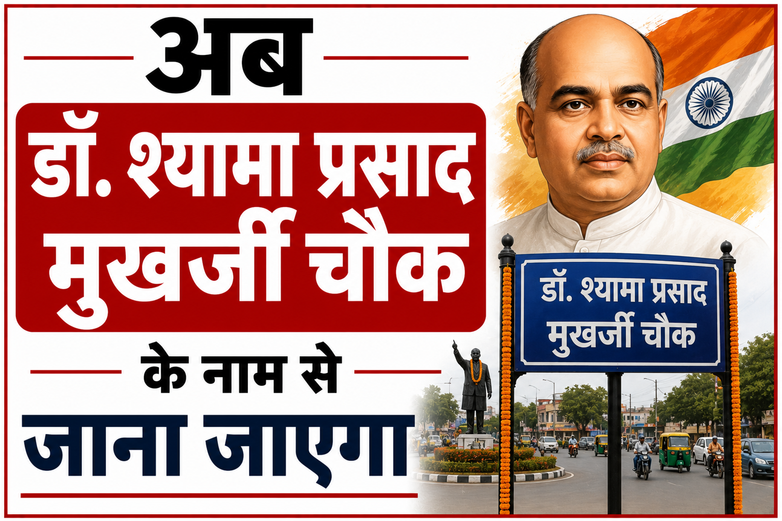 भागलपुर के गुरहट्टा चौक को मिली नई पहचान अब 'डॉ. श्यामा प्रसाद मुखर्जी चौक' के नाम से जाना जाएगा