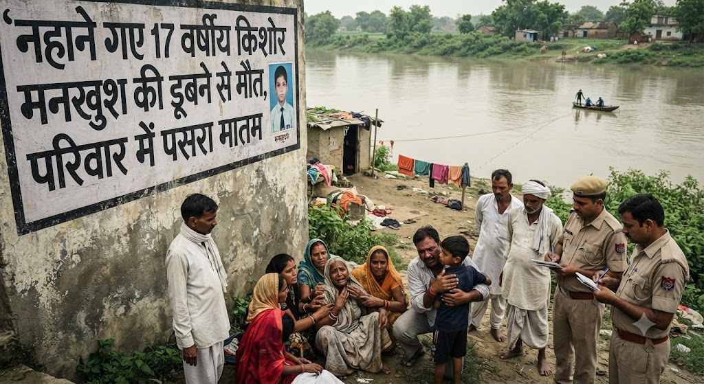 नहाने गए 17 वर्षीय किशोर मनखुश की डूबने से मौत, परिवार में पसरा मातम