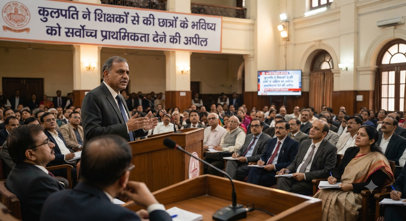 कुलपति ने शिक्षकों से की छात्रों के भविष्य को सर्वोच्च प्राथमिकता देने की अपील