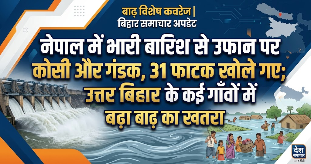 नेपाल में भारी बारिश से उफान पर कोसी और गंडक, 31 फाटक खोले गए; उत्तर बिहार के कई गांवों में बढ़ा बाढ़ का खतरा