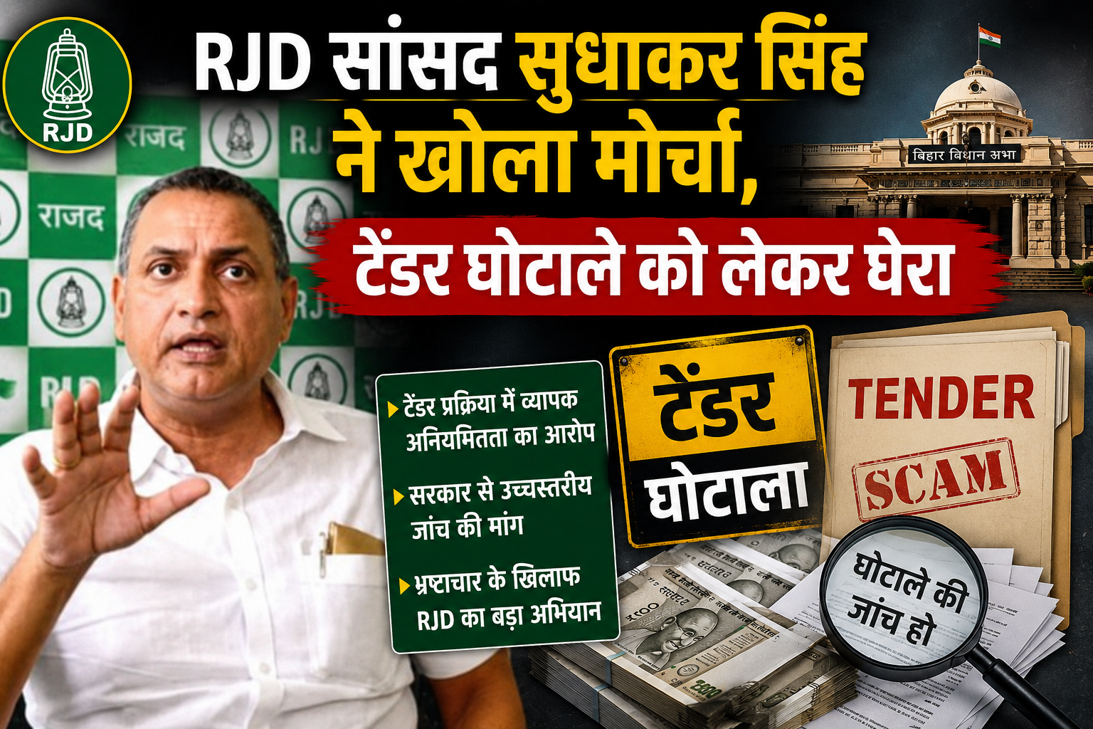 RJD MP Sudhakar Singh Launches Onslaught Against Senior IAS Anand Kishore, Alleges Corruption and Tender Scam